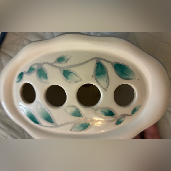 Wamsutta Ceramic Soap Dish & Toothbrush Holder Glazed Vintage - Picture 2 of 8